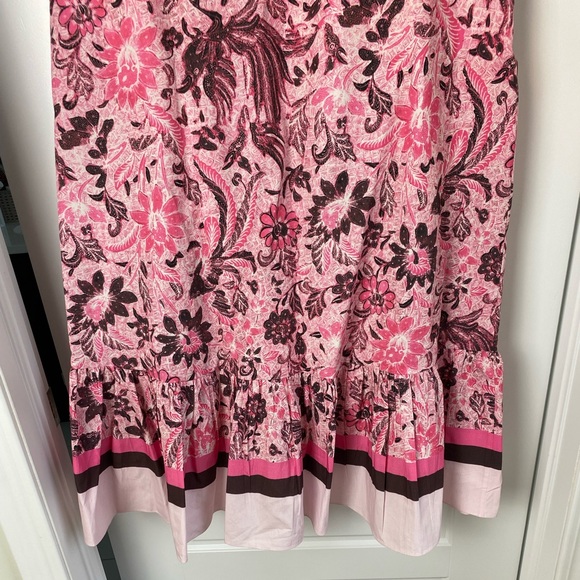 Pink Paisley Ruffled Cotton Midi Skirt - Picture 4 of 10
